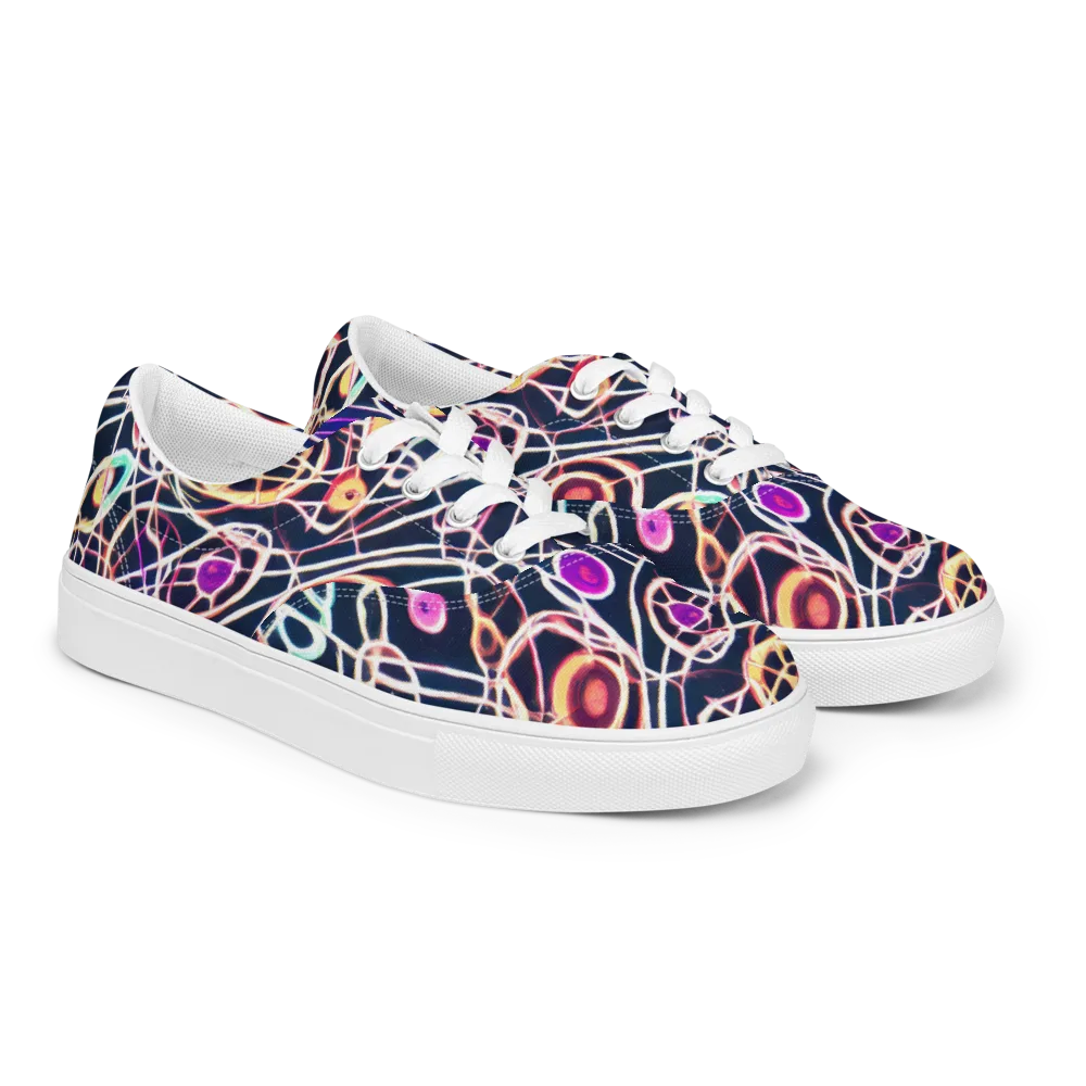 Galactic Entanglement on Men's Lace-Up Canvas Shoes — Right Front