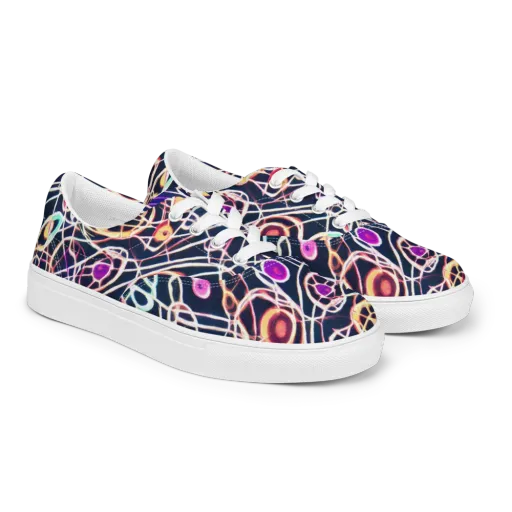 Galactic Entanglement on a Men's Lace-Up Canvas Shoes