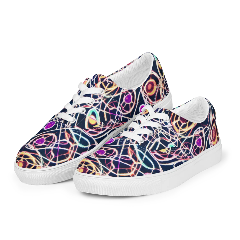 Galactic Entanglement on Men's Lace-Up Canvas Shoes — Left Front
