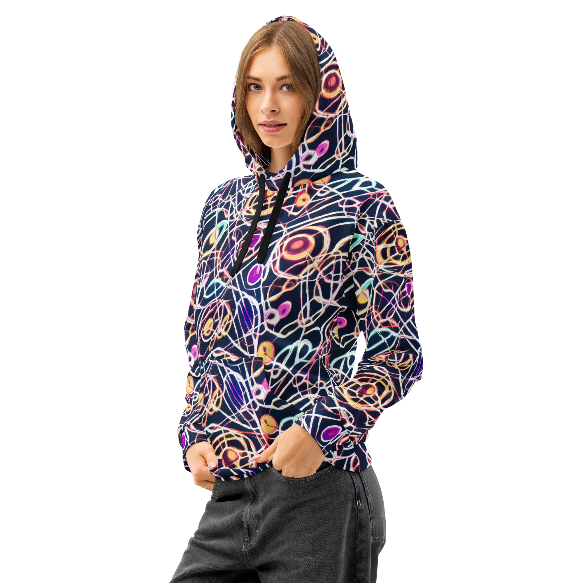 Galactic Entanglement on Cotton Hoodie — Left Front