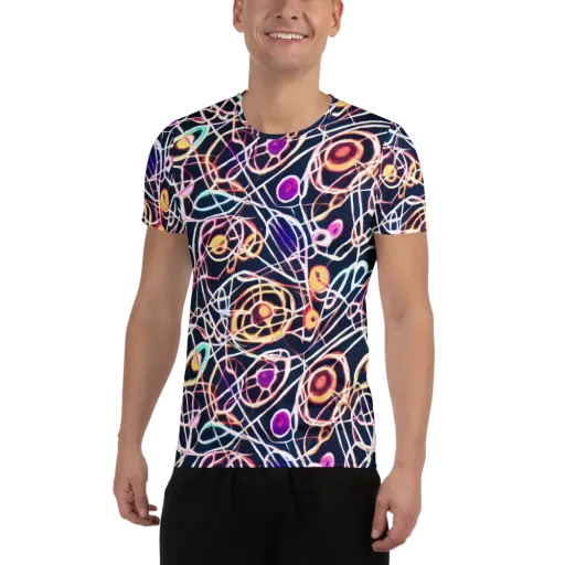 Galactic Entanglement on a Men's Athletic T-Shirt