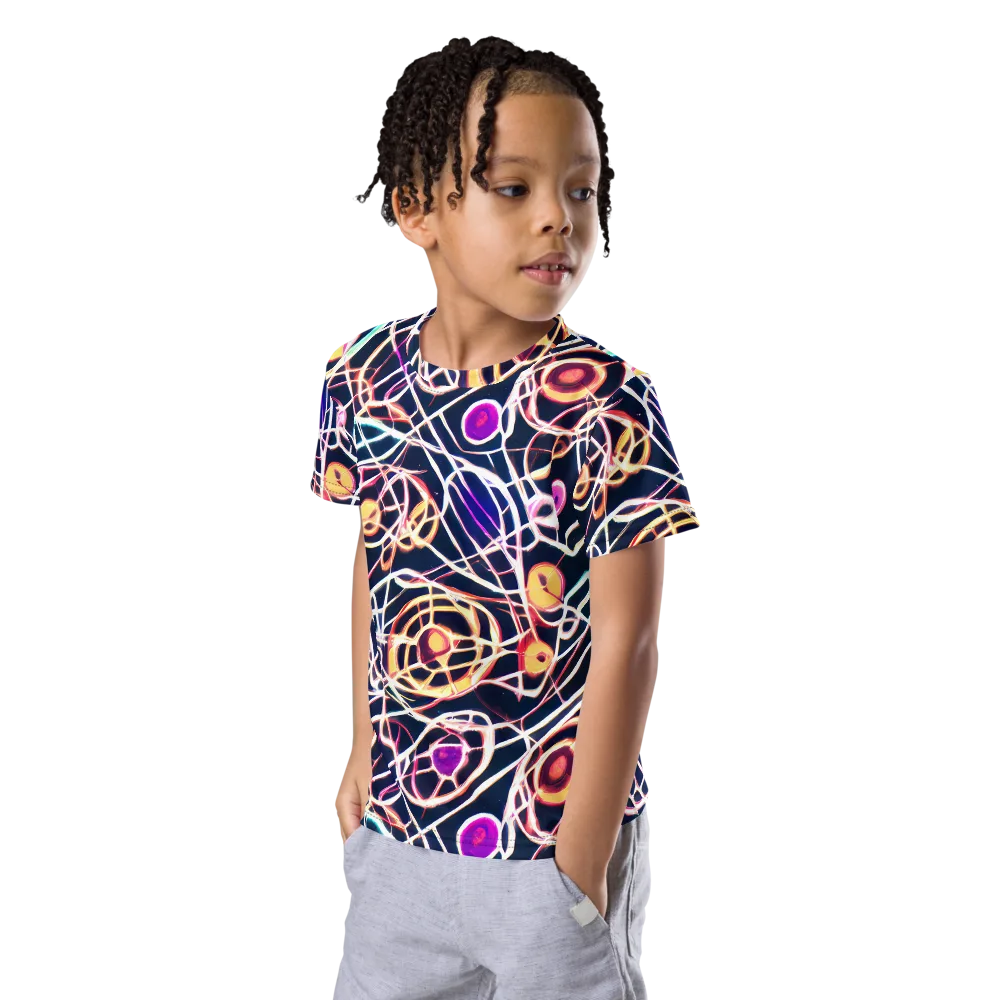 Galactic Entanglement on Kids Crew Neck T-Shirt — Left Front