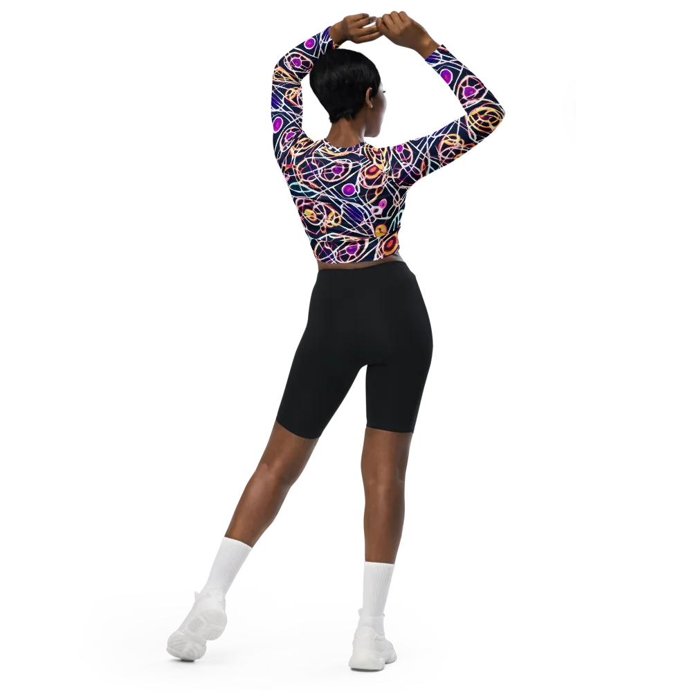 Galactic Entanglement on Long Sleeve Crop Top — Back