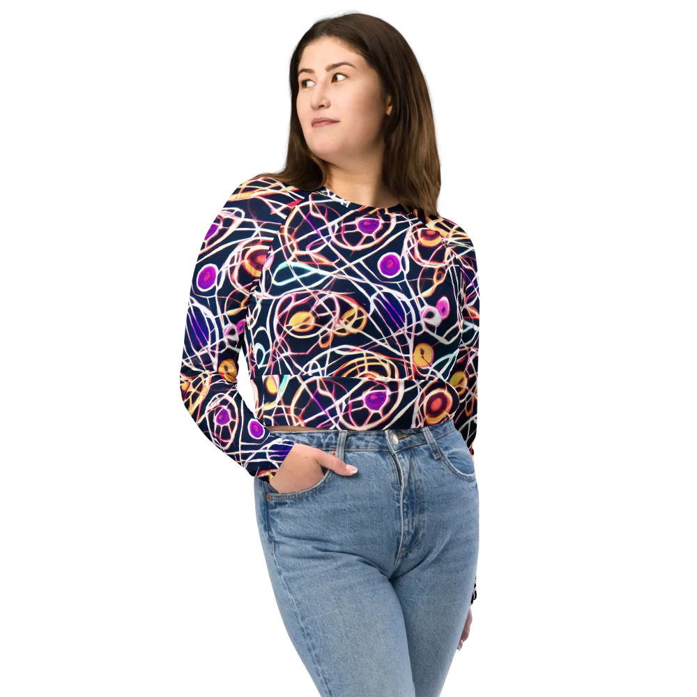 Galactic Entanglement on Long Sleeve Crop Top — Front