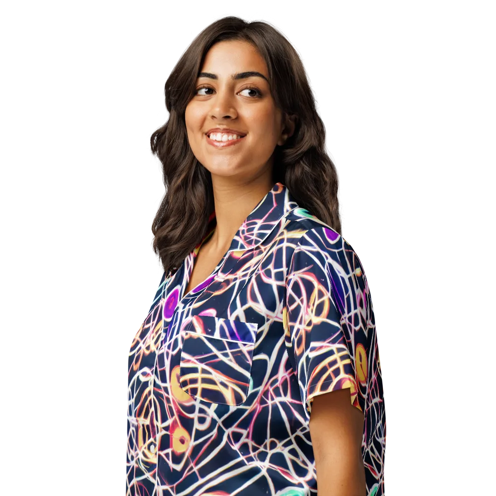 Galactic Entanglement on Women's Short Sleeve Pajama Top — Left Front