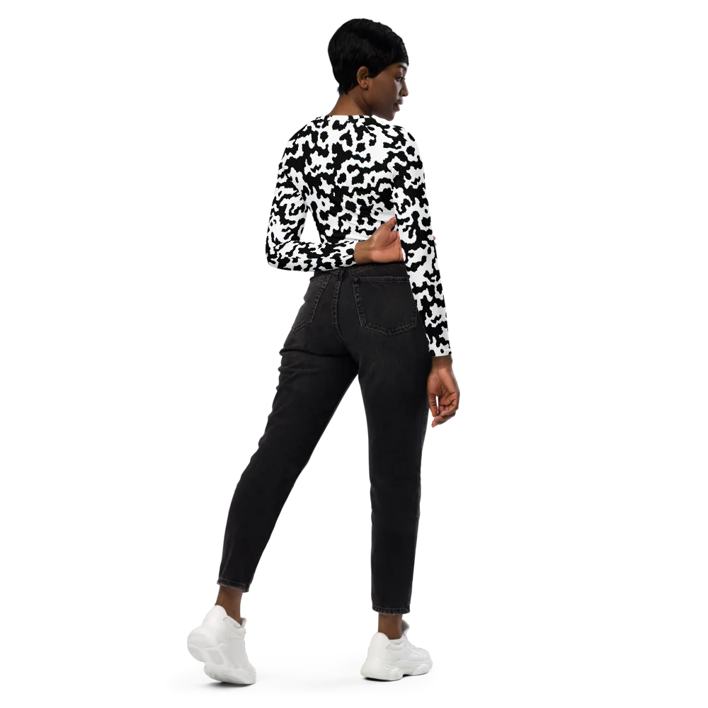 Blackwater Hide on Long Sleeve Crop Top — Right Back