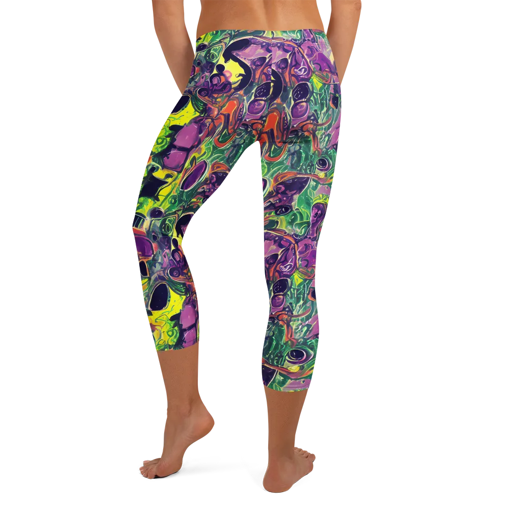 Emerald Fever on Capri Leggings — Back