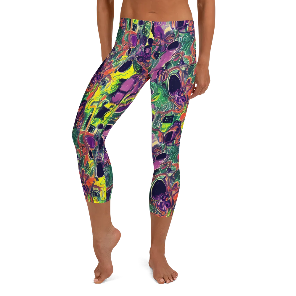 Emerald Fever on Capri Leggings — Front