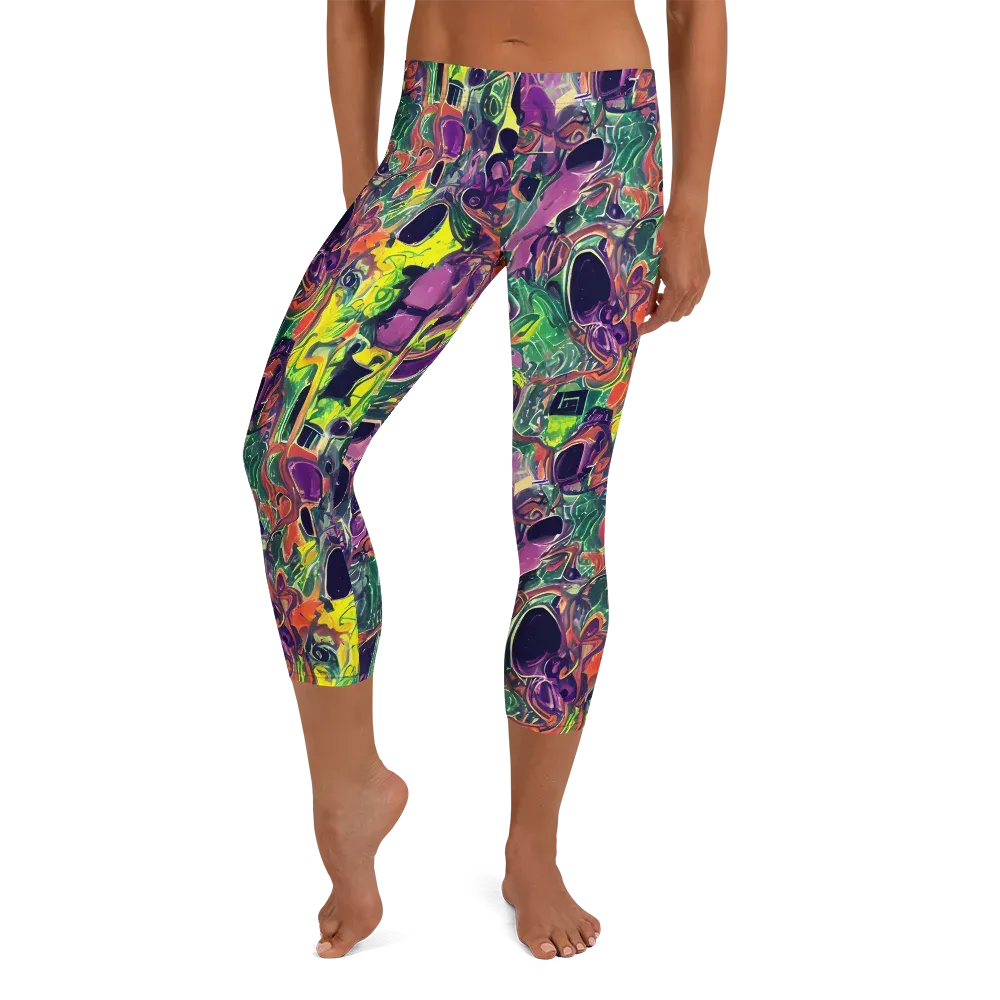 Emerald Fever on Capri Leggings — Front
