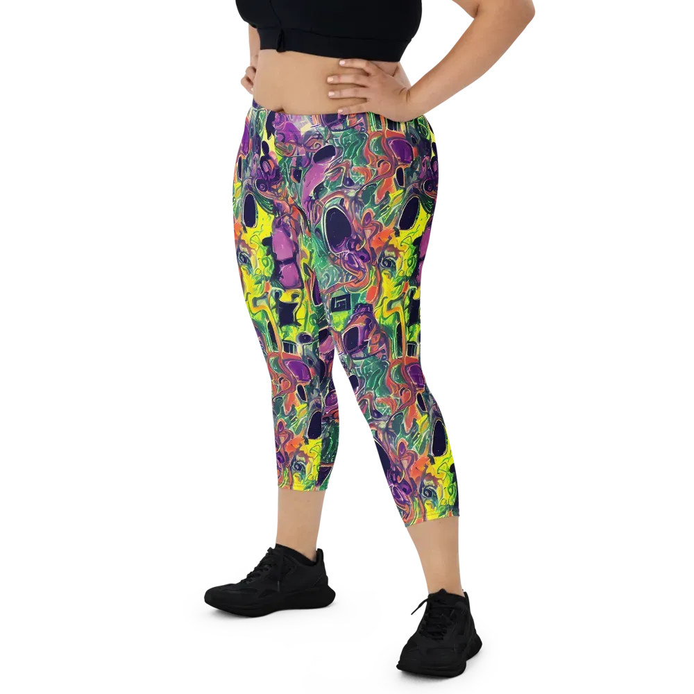 Emerald Fever on Capri Leggings — Front