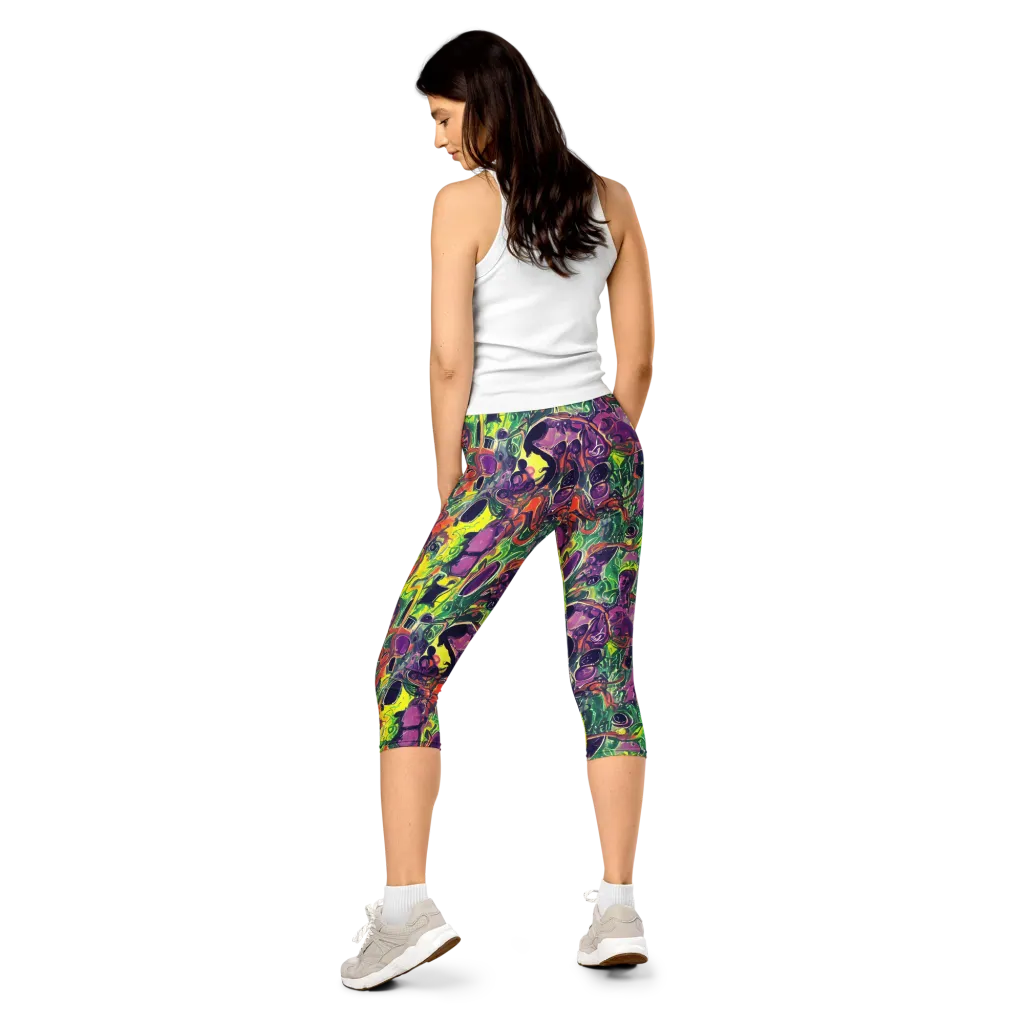 Emerald Fever on Capri Leggings — Back