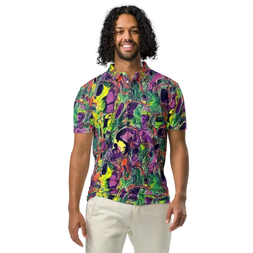 Emerald Fever on a Men's Slim Fit Polo Shirt