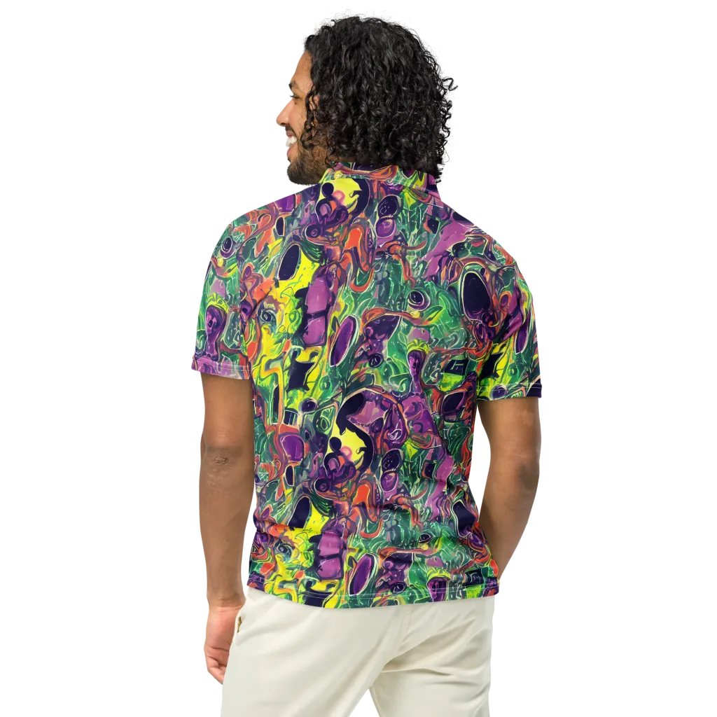 Emerald Fever on Men's Slim Fit Polo Shirt — Back