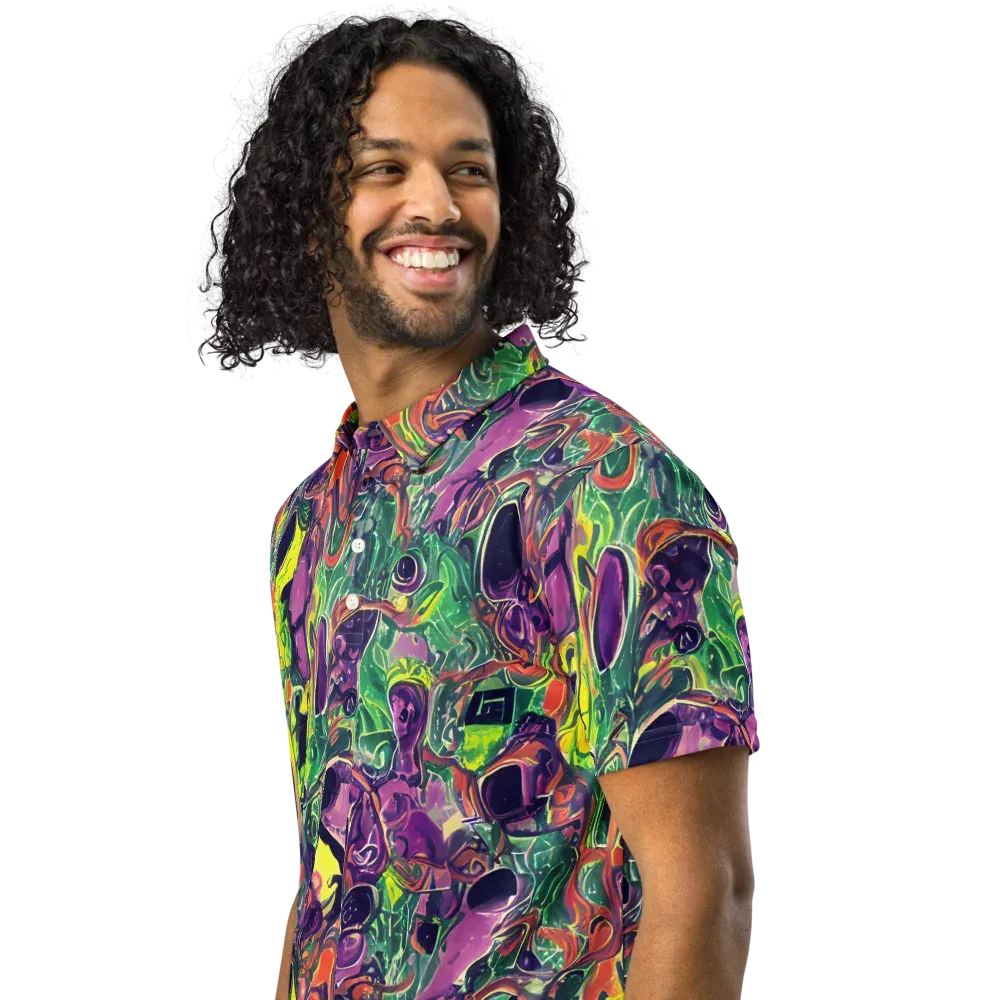 Emerald Fever on Men's Slim Fit Polo Shirt — Left Front