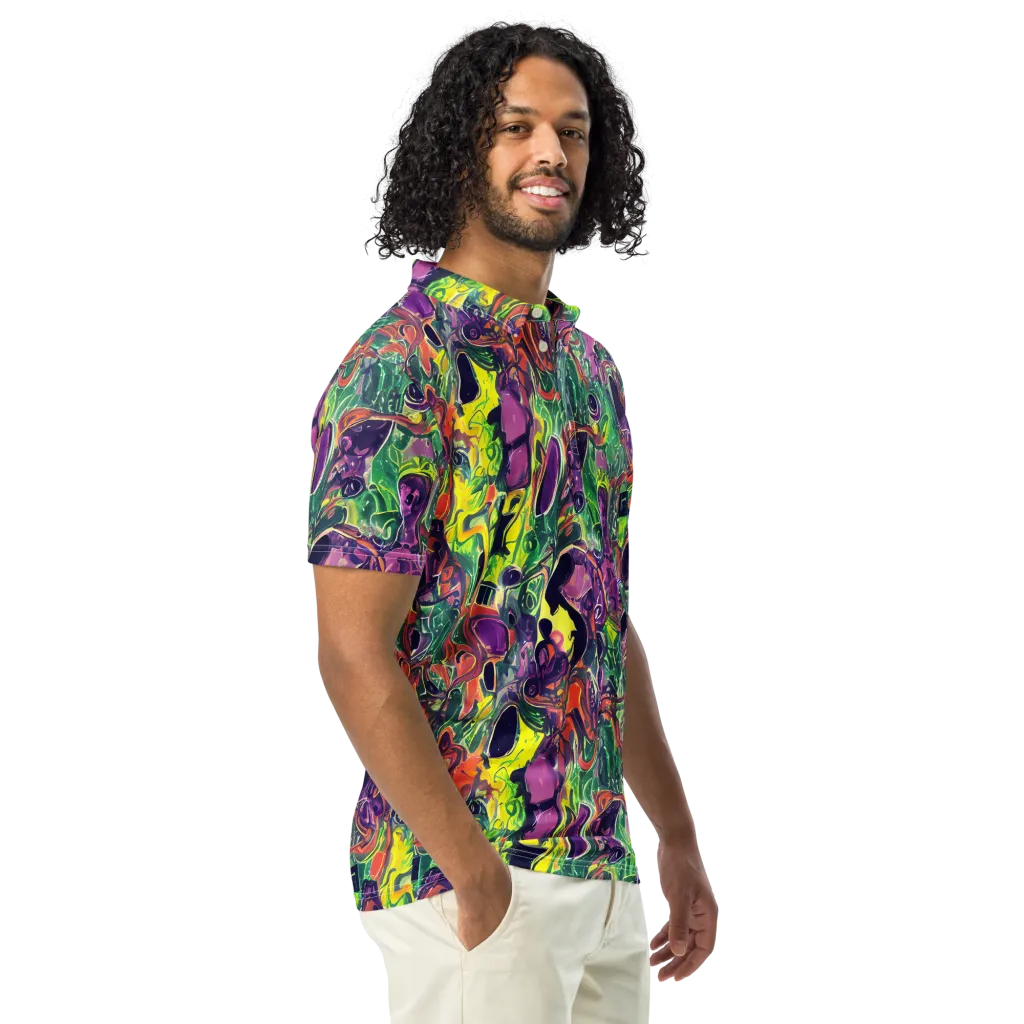 Emerald Fever on Men's Slim Fit Polo Shirt — Right Front