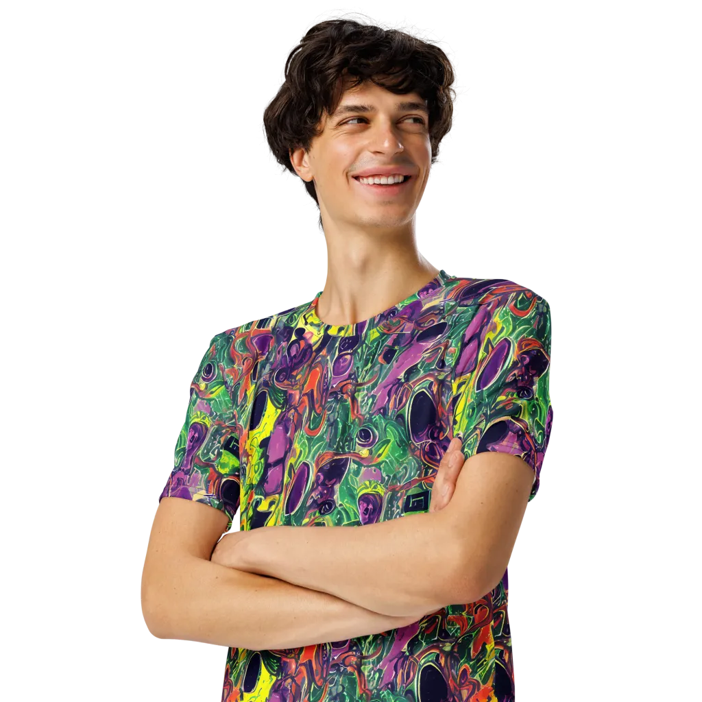 Emerald Fever on Men's Crew Neck T-Shirt — Left Front