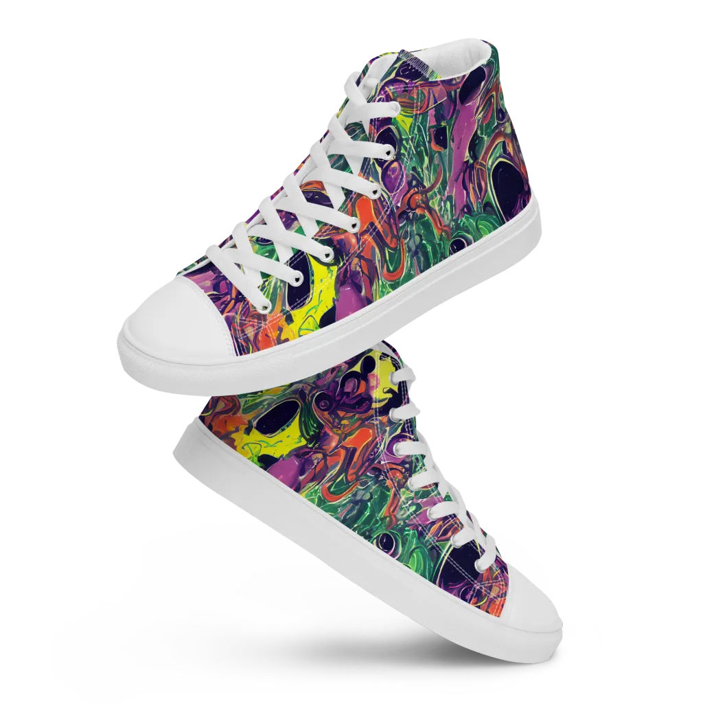 Emerald Fever on Men's High Top Canvas Shoes — Front