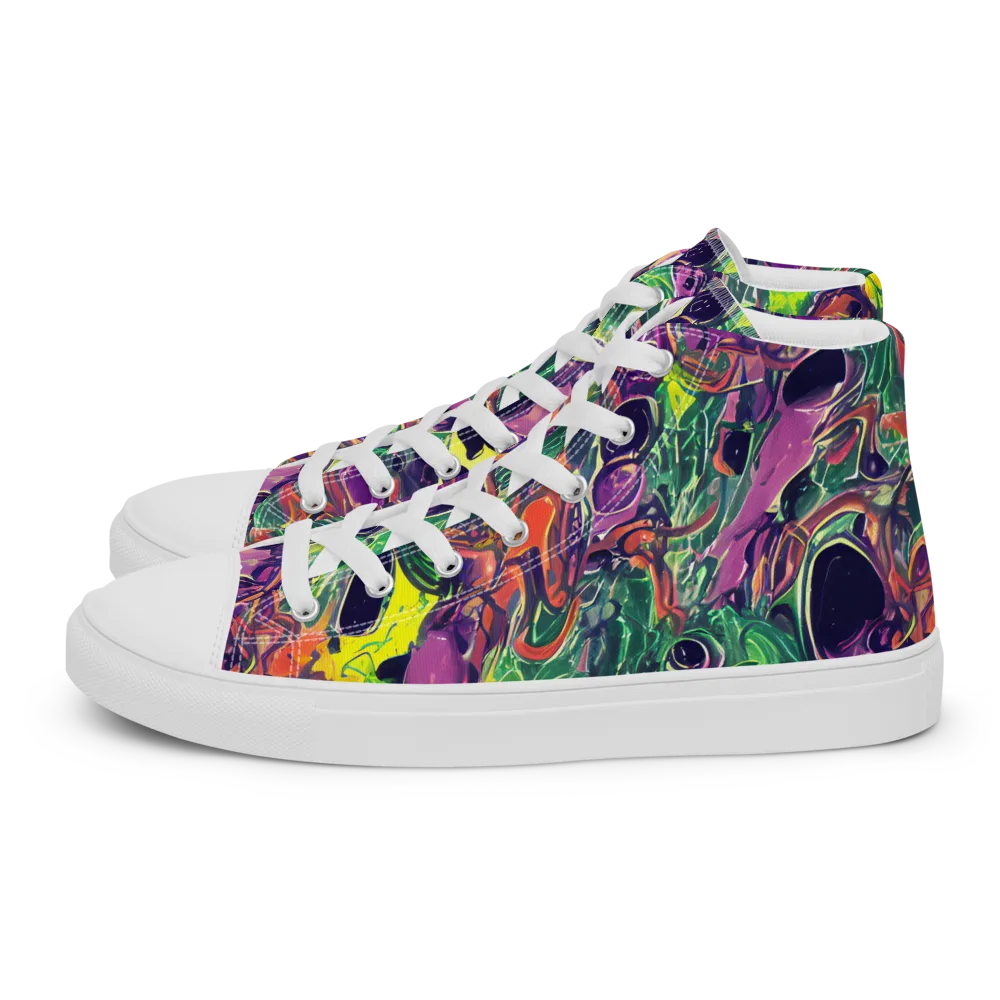 Emerald Fever on Women's High Top Canvas Shoes — Left
