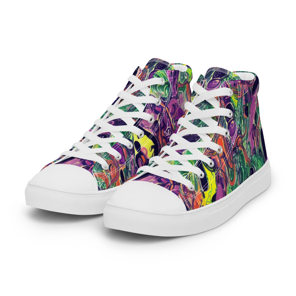 Emerald Fever on Women's High Top Canvas Shoes — Left Front
