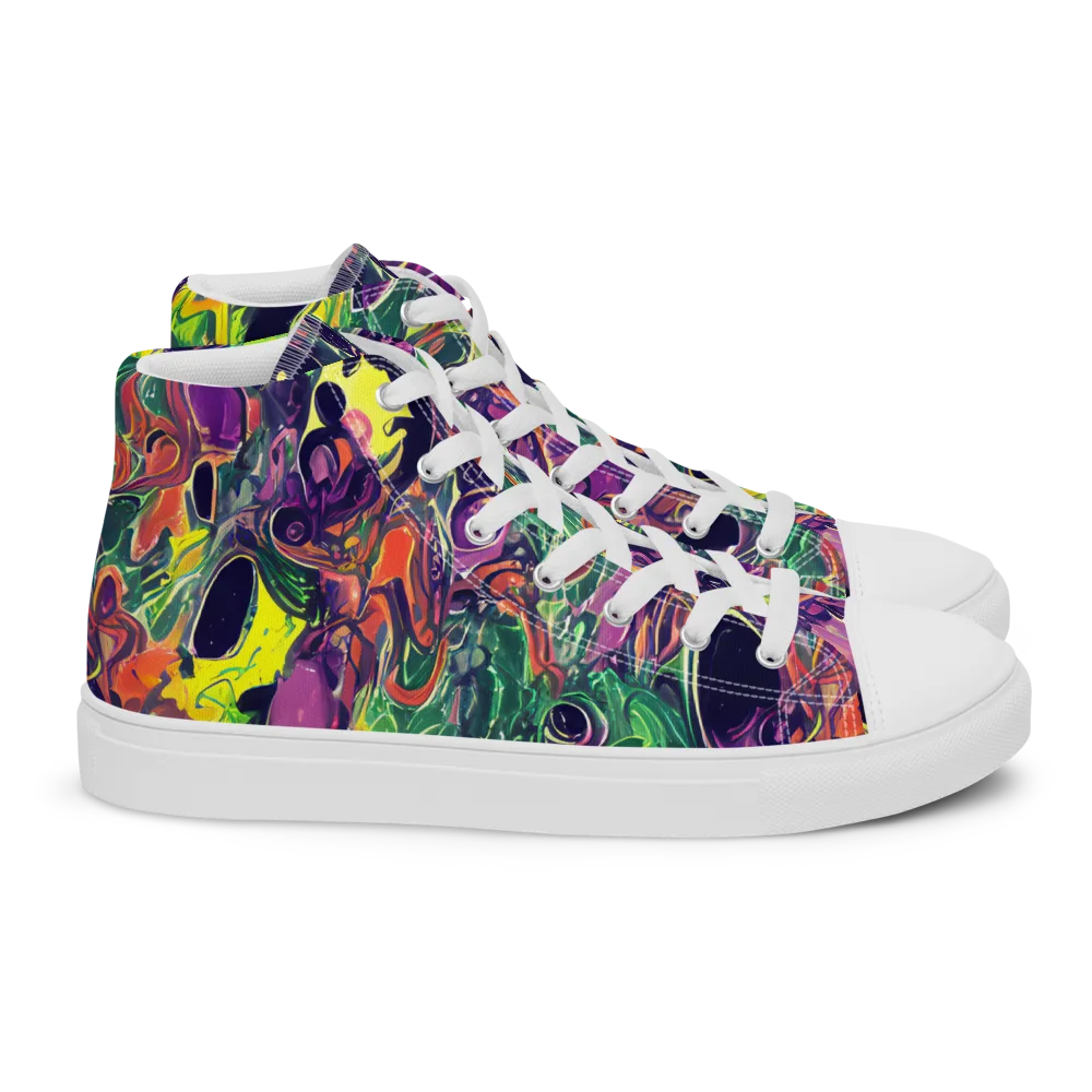Emerald Fever on Women's High Top Canvas Shoes — Right