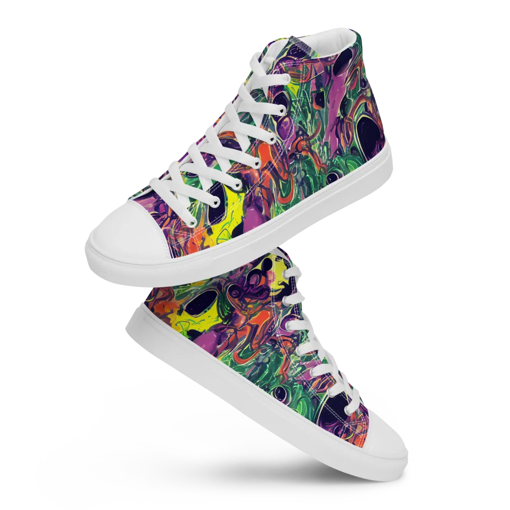 Emerald Fever on Women's High Top Canvas Shoes — Front