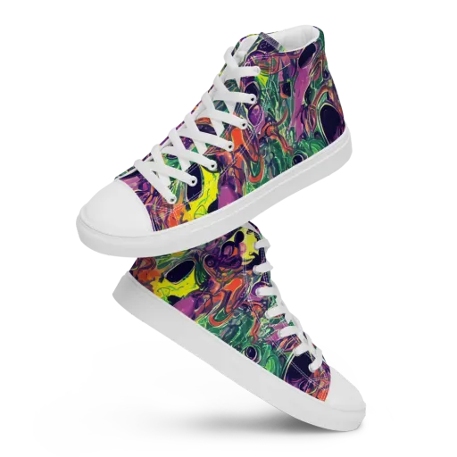 Emerald Fever on a Women's High Top Canvas Shoes