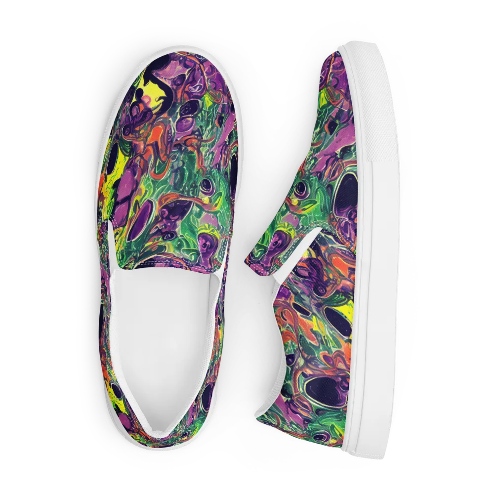 Emerald Fever on Men's Slip-On Canvas Shoes — Front
