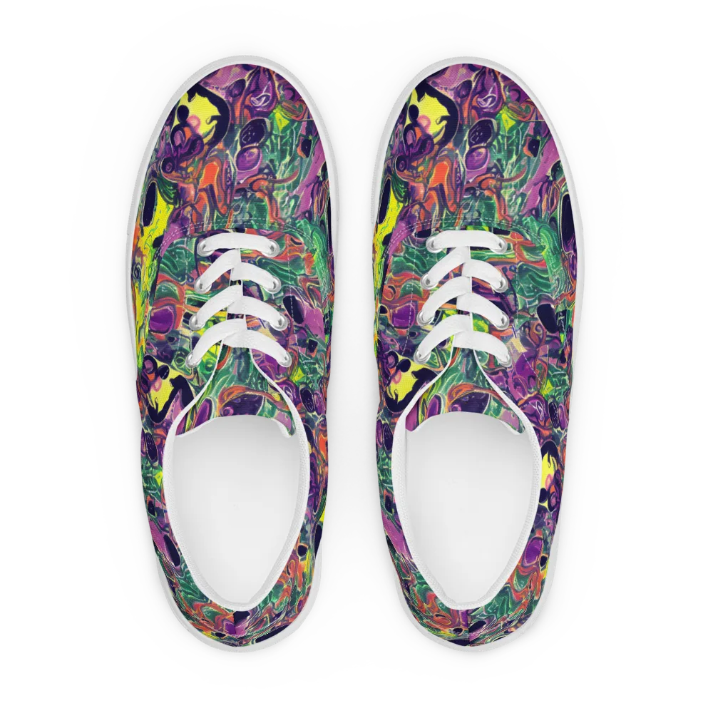 Emerald Fever on Men's Lace-Up Canvas Shoes — Front