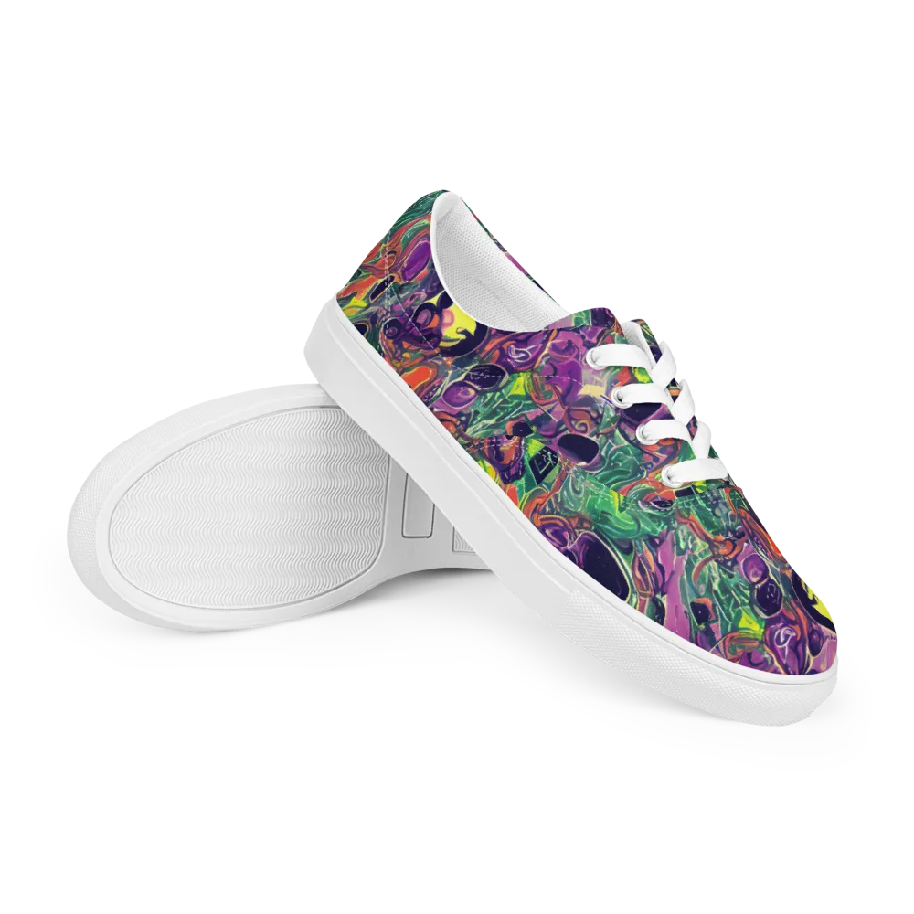 Emerald Fever on Men's Lace-Up Canvas Shoes — Right Front