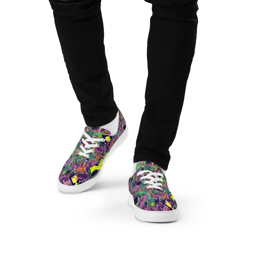 Emerald Fever on Men's Lace-Up Canvas Shoes — Front