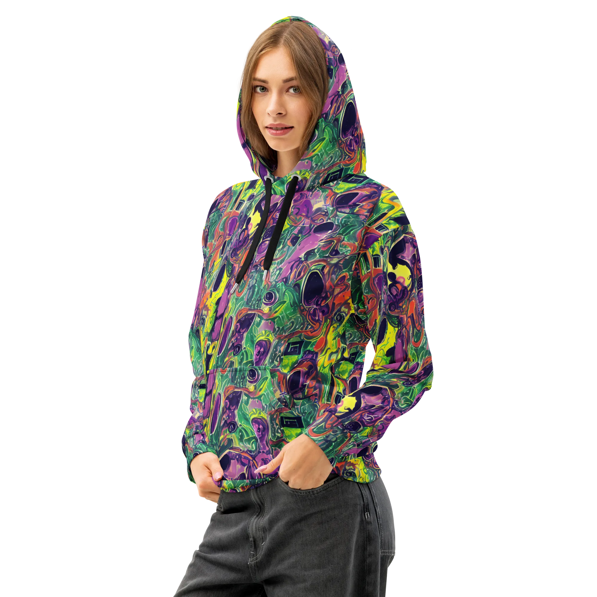Emerald Fever on Cotton Hoodie — Left Front