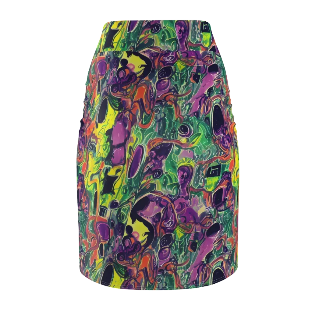 Emerald Fever on Pencil Skirt — Back