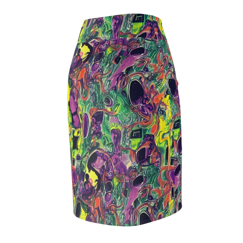 Emerald Fever on Pencil Skirt — Back Side