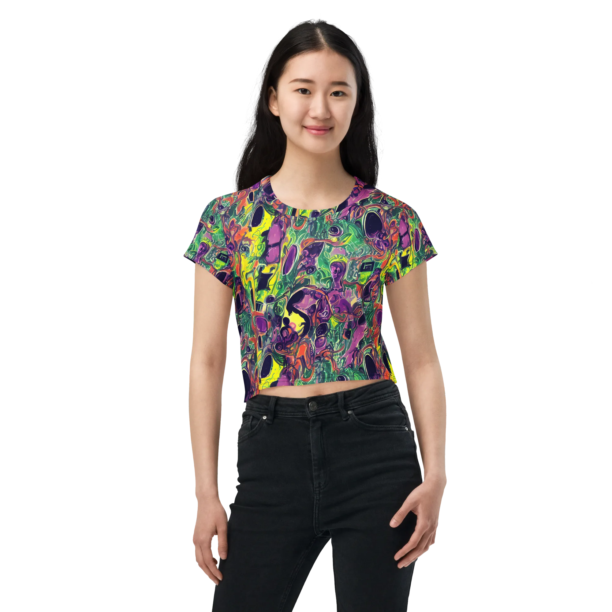 Emerald Fever on Crop Tee — Front