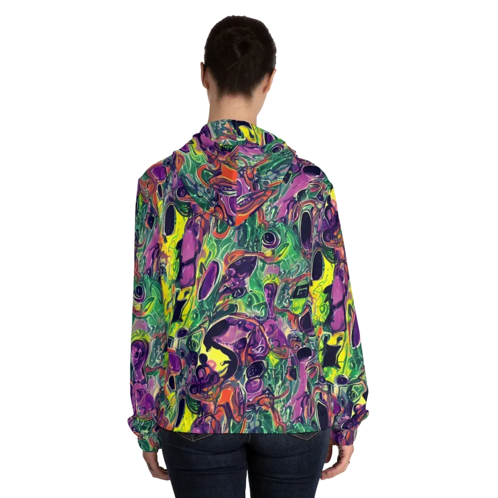Emerald Fever on Women's Full-Zip Hoodie — Back On Person