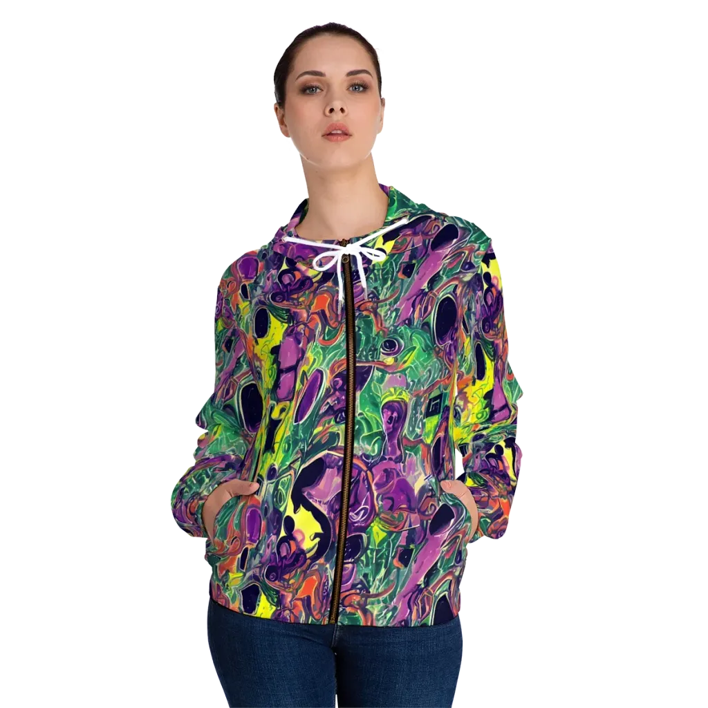 Emerald Fever on Women's Full-Zip Hoodie — Front On Person