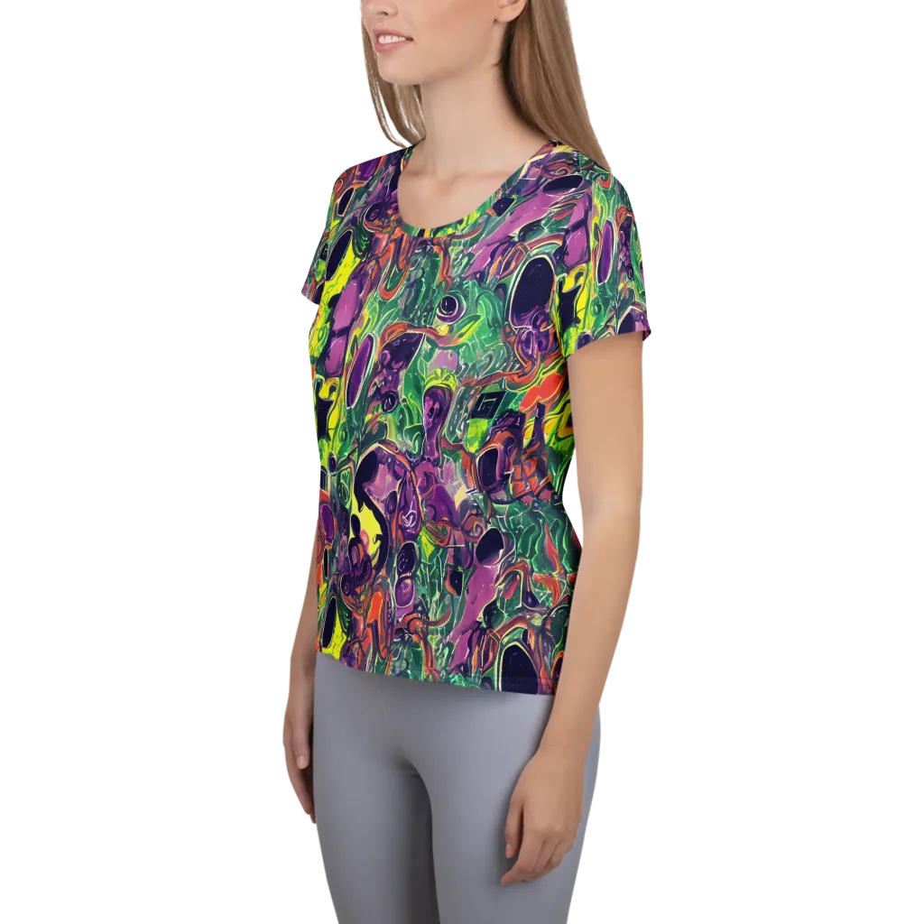 Emerald Fever on Women's Athletic T-Shirt — Left