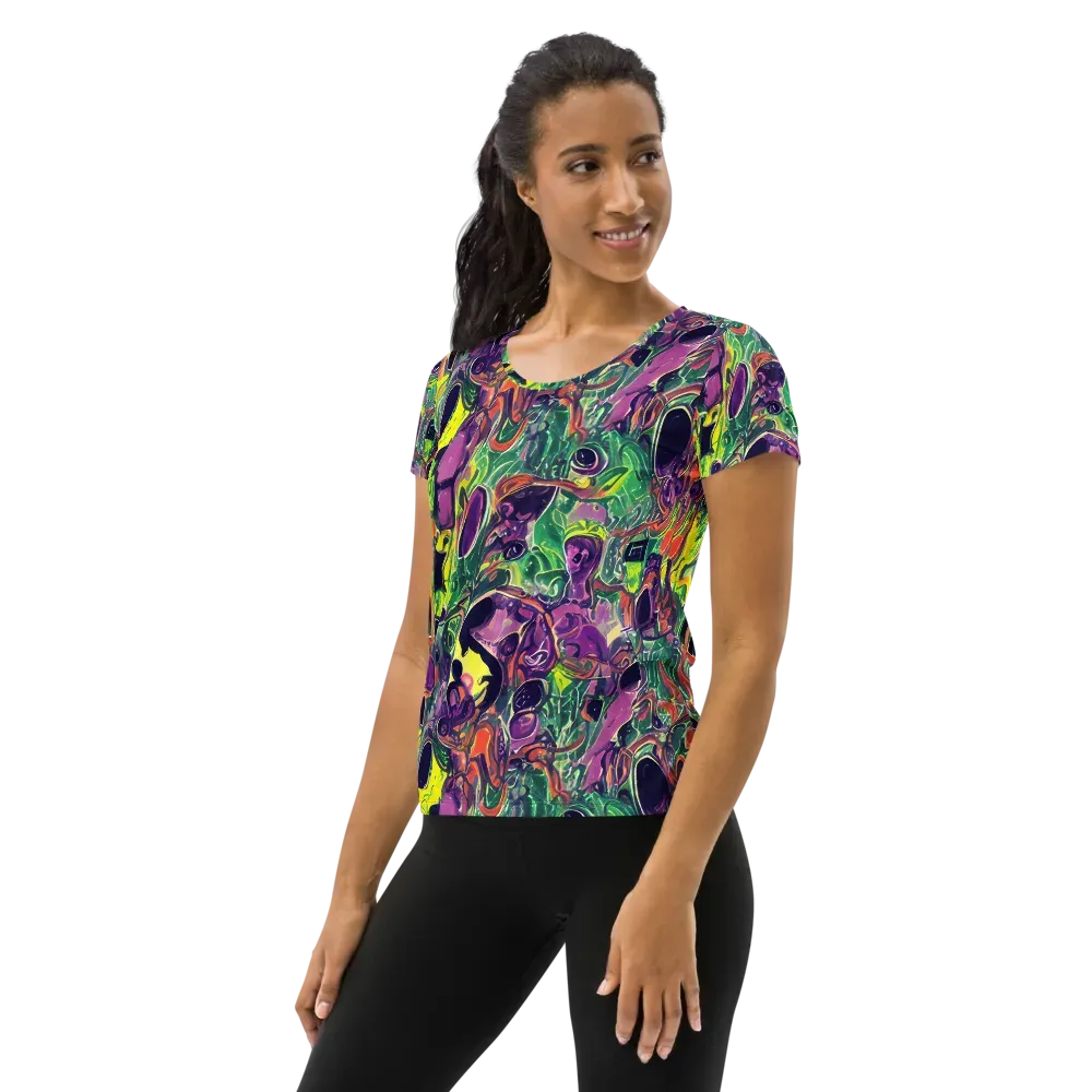 Emerald Fever on Women's Athletic T-Shirt — Left