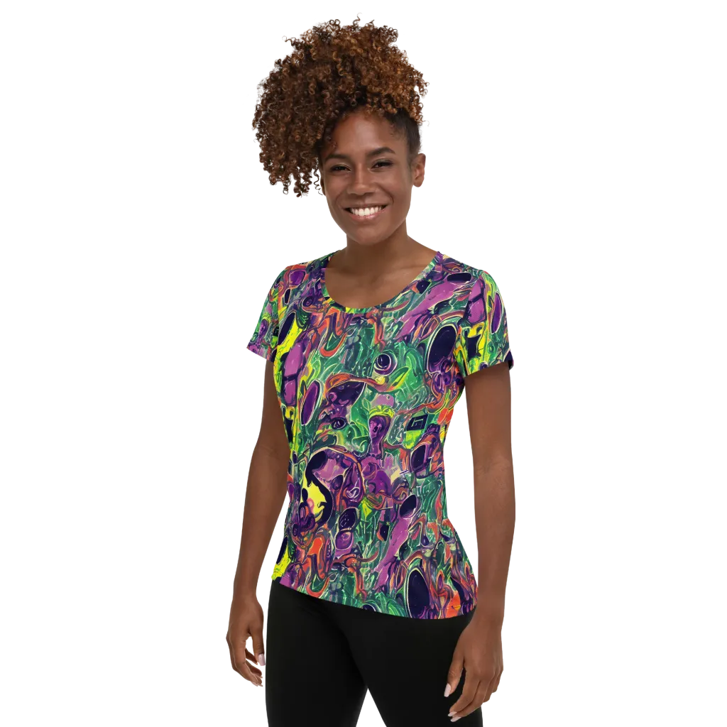 Emerald Fever on Women's Athletic T-Shirt — Left