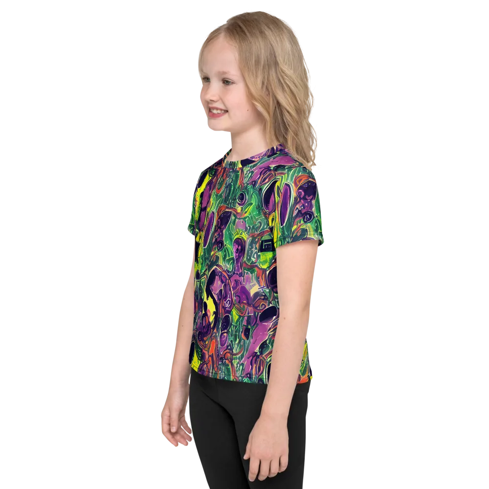 Emerald Fever on Kids Crew Neck T-Shirt — Left