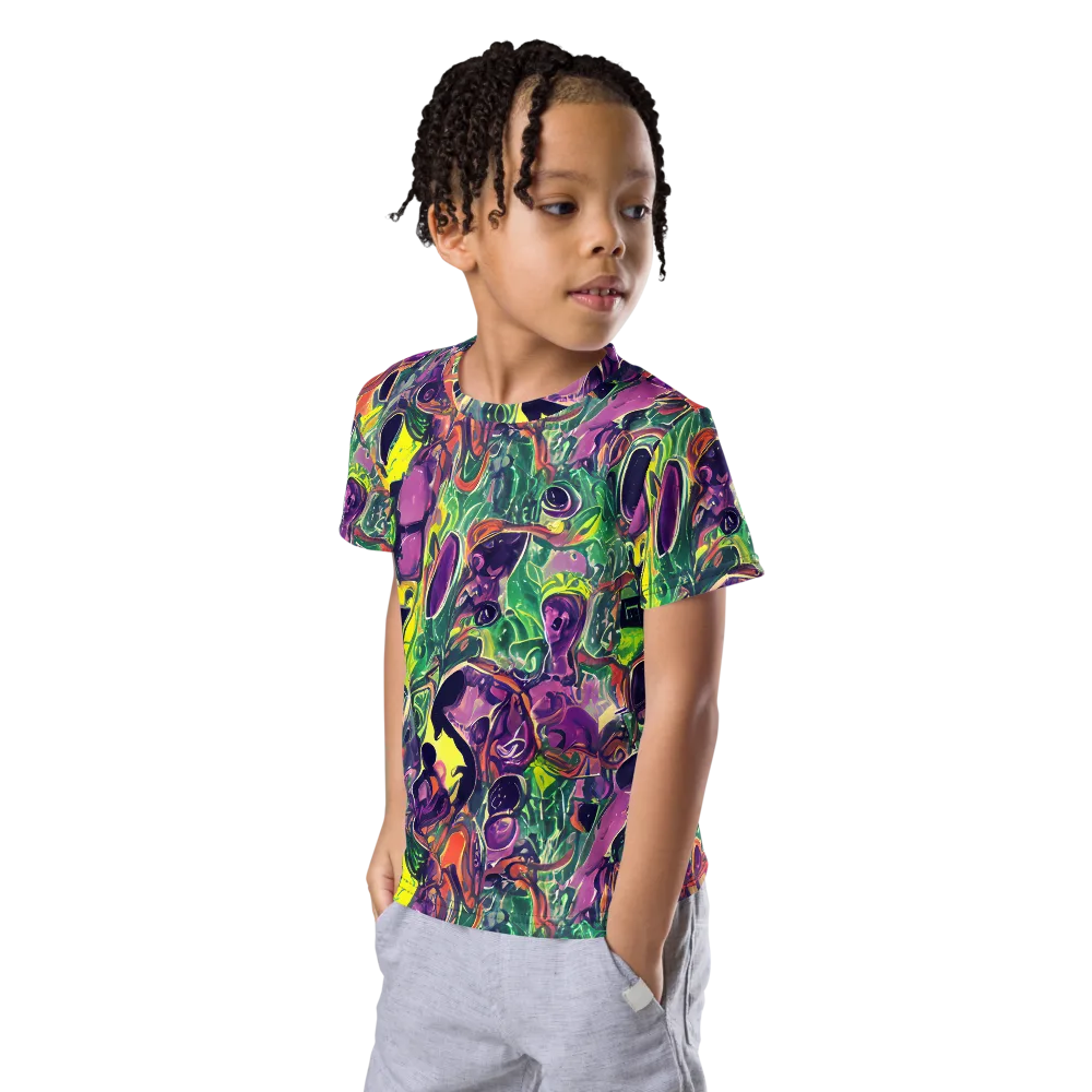 Emerald Fever on Kids Crew Neck T-Shirt — Left Front