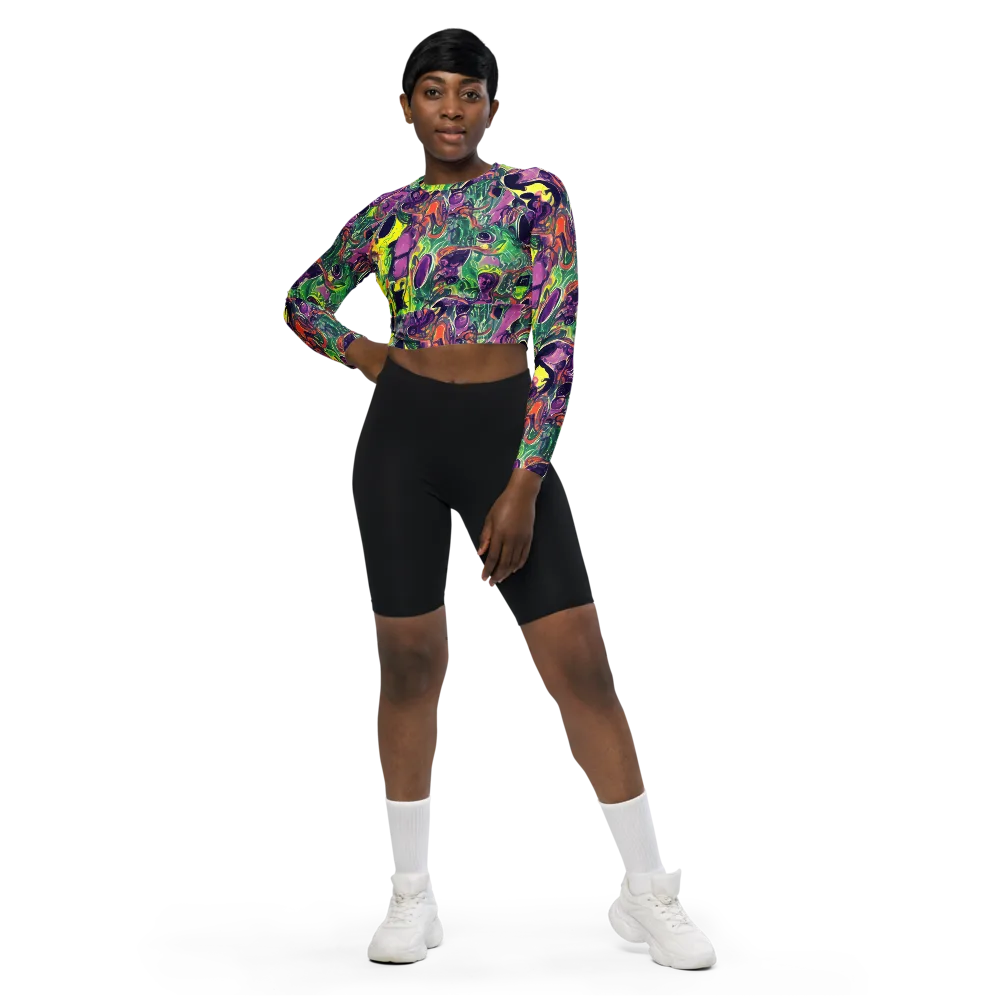 Emerald Fever on Long Sleeve Crop Top — Front