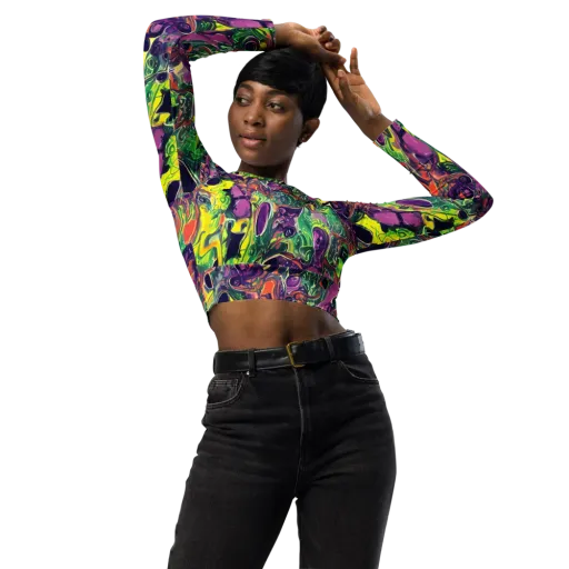 Emerald Fever on a Long Sleeve Crop Top