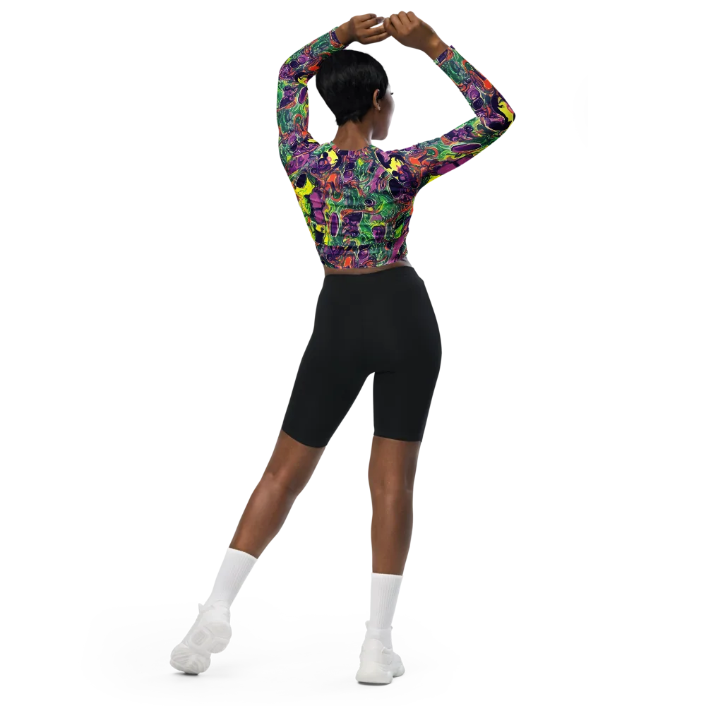 Emerald Fever on Long Sleeve Crop Top — Back