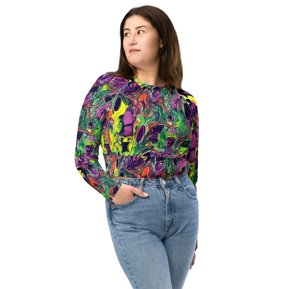 Emerald Fever on Long Sleeve Crop Top — Front