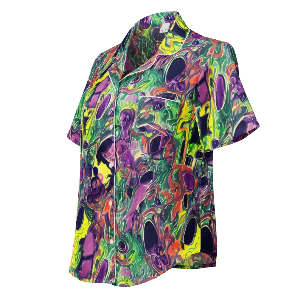Emerald Fever on Women's Short Sleeve Pajama Top — Left Front