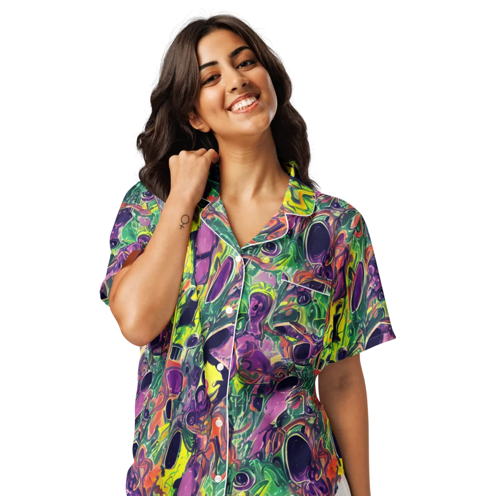 Emerald Fever on Women's Short Sleeve Pajama Top — Front