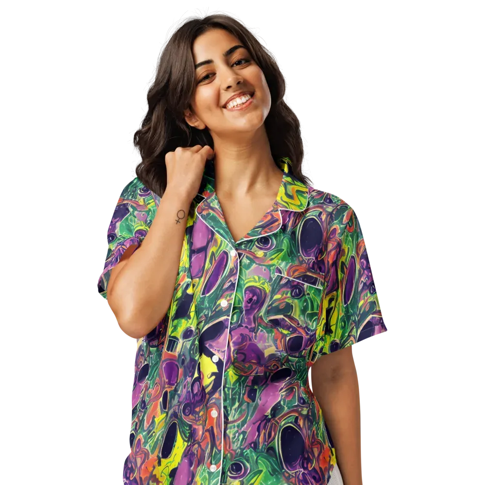 Emerald Fever on Women's Short Sleeve Pajama Top — Front