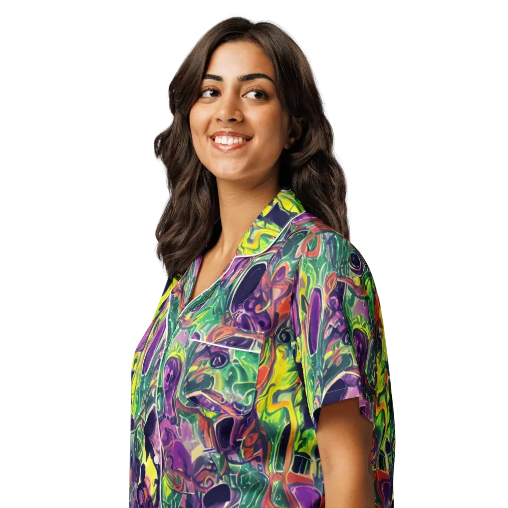 Emerald Fever on Women's Short Sleeve Pajama Top — Left Front