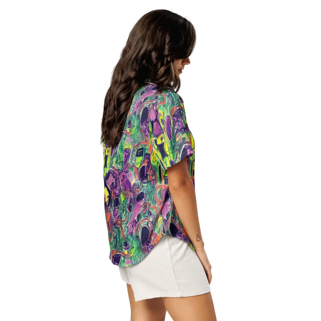 Emerald Fever on Women's Short Sleeve Pajama Top — Right Back